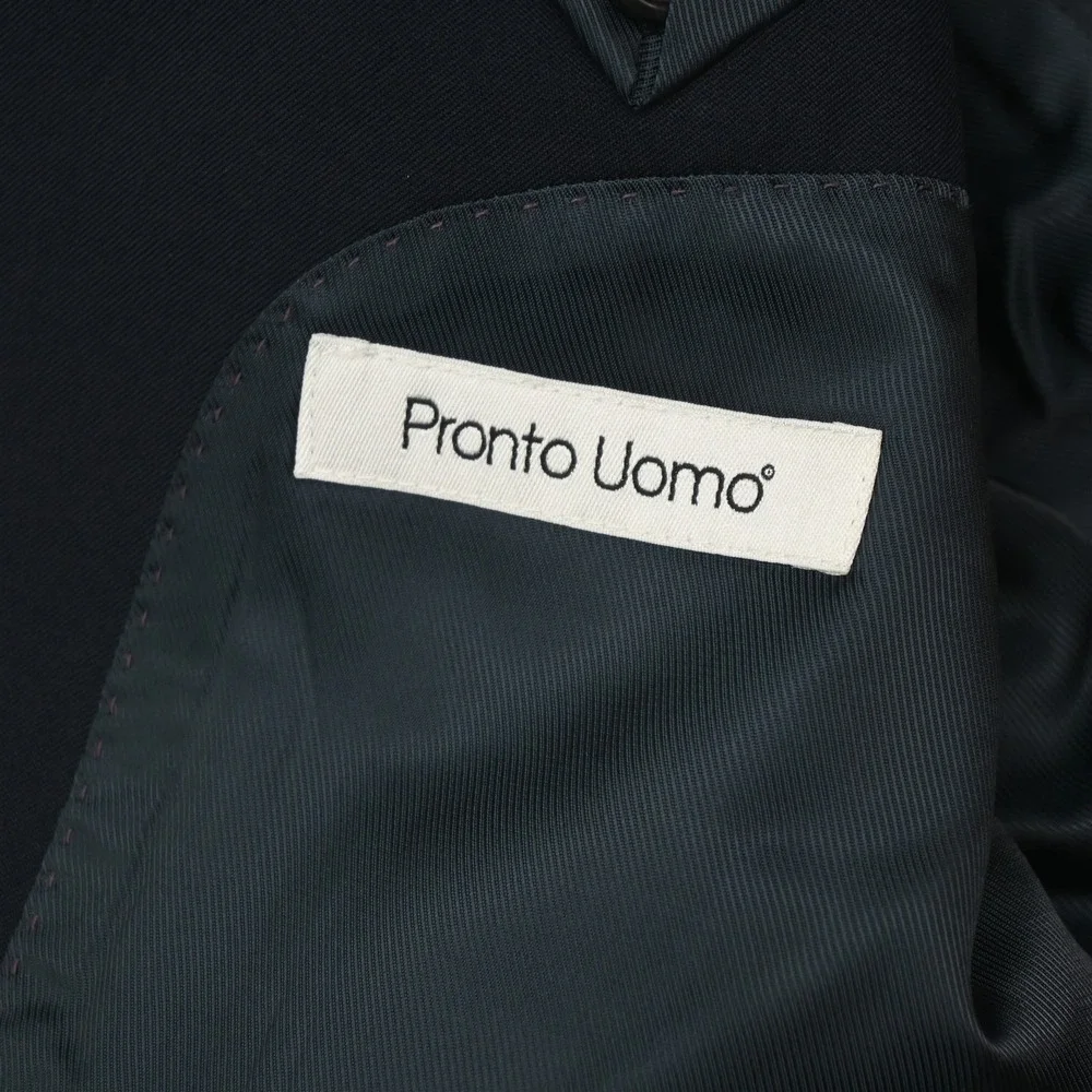 Pronto Uomo 40L 36x32 Navy Blue 100% Wool Mens Jacket Pants Suit